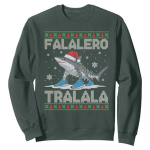 Falalero Tralala Italian Brainrot Meme Christmas Sweatshirt Funny Gen Z Alpha Ugly Xmas Gift TS12 Dark Forest Green Print Your Wear