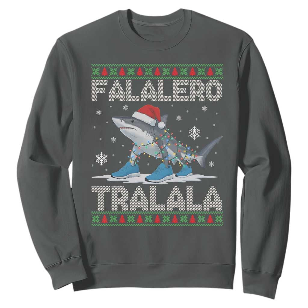 Falalero Tralala Italian Brainrot Meme Christmas Sweatshirt Funny Gen Z Alpha Ugly Xmas Gift TS12 Dark Heather Print Your Wear