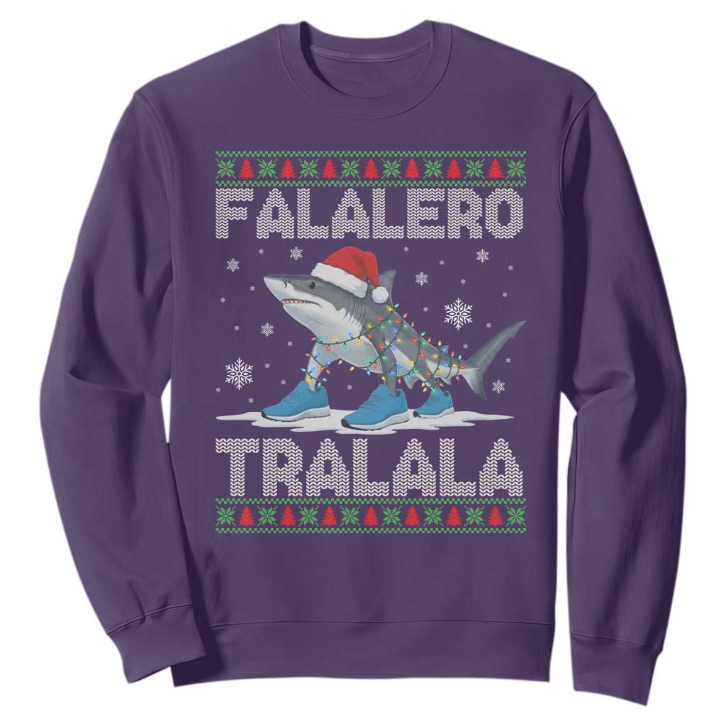 Falalero Tralala Italian Brainrot Meme Christmas Sweatshirt Funny Gen Z Alpha Ugly Xmas Gift TS12 Purple Print Your Wear