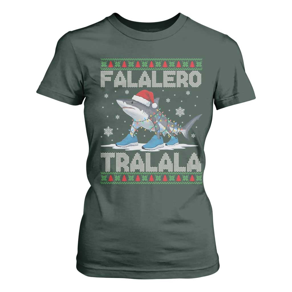 Falalero Tralala Italian Brainrot Meme Christmas T Shirt For Women Funny Gen Z Alpha Ugly Xmas Gift TS12 Dark Forest Green Print Your Wear
