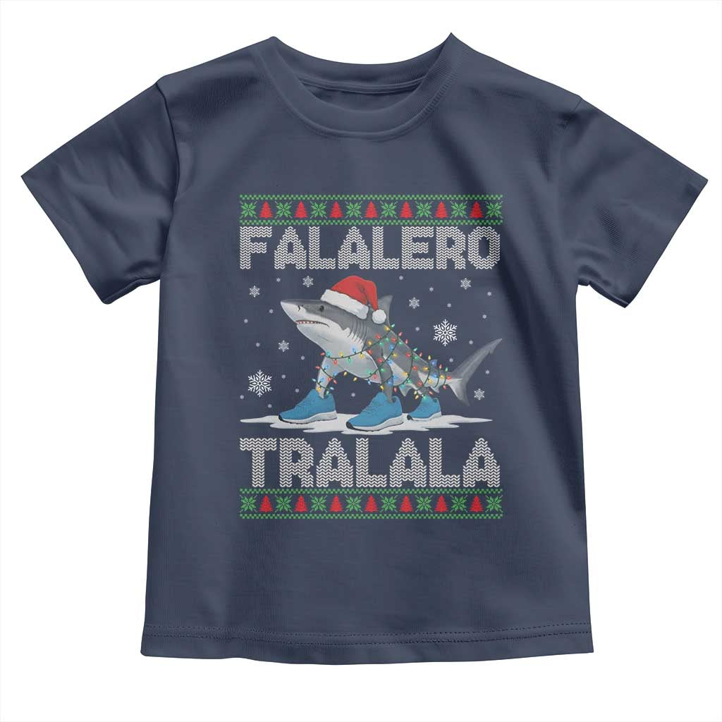 Falalero Tralala Italian Brainrot Meme Christmas Toddler T Shirt Funny Gen Z Alpha Ugly Xmas Gift TS12 Navy Print Your Wear