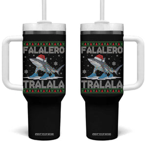 Falalero Tralala Italian Brainrot Meme Christmas Tumbler With Handle Funny Gen Z Alpha Ugly Xmas Gift TS12 One Size: 40 oz Black Print Your Wear