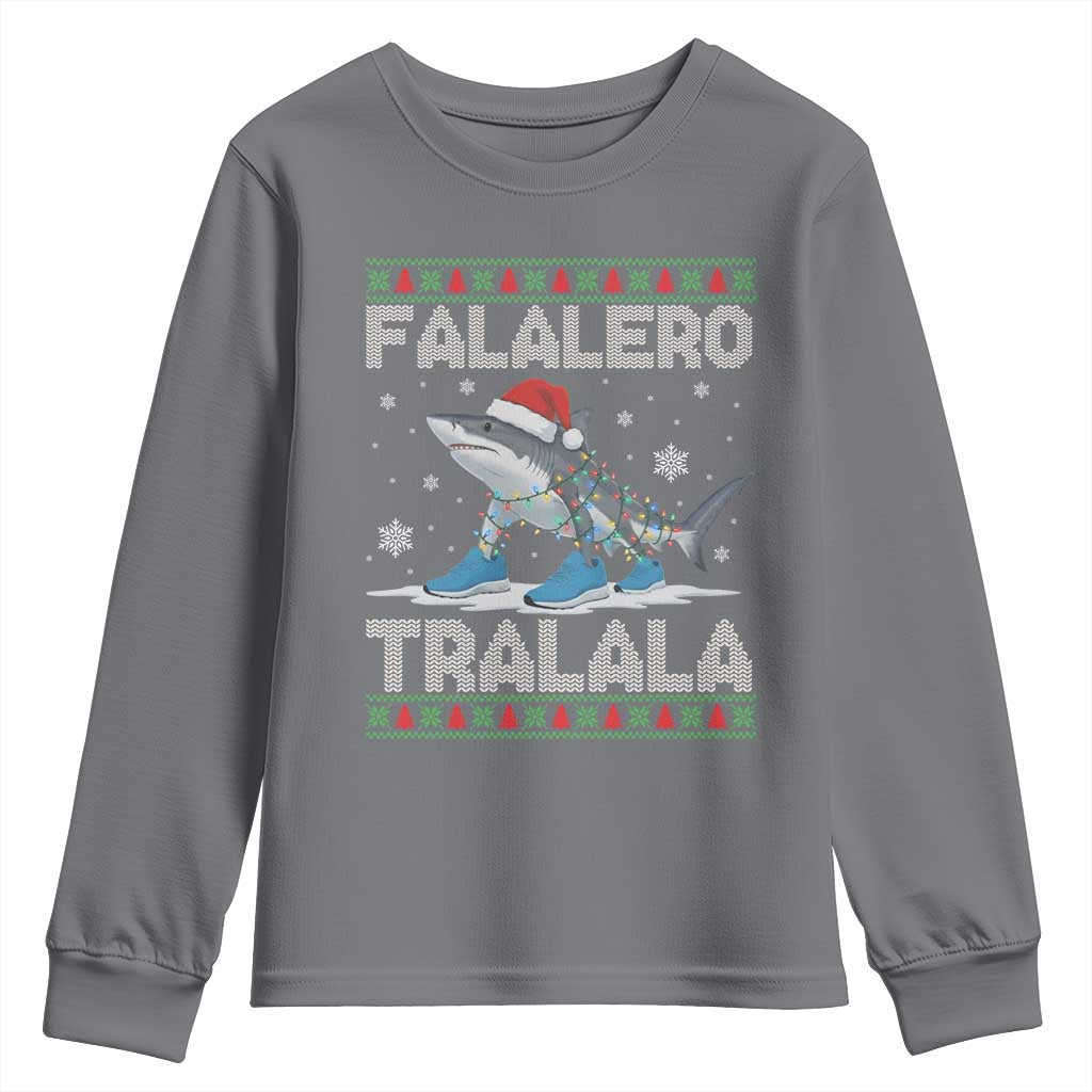 Falalero Tralala Italian Brainrot Meme Christmas Youth Sweatshirt Funny Gen Z Alpha Ugly Xmas Gift TS12 Charcoal Print Your Wear