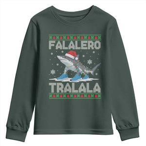 Falalero Tralala Italian Brainrot Meme Christmas Youth Sweatshirt Funny Gen Z Alpha Ugly Xmas Gift TS12 Dark Forest Green Print Your Wear
