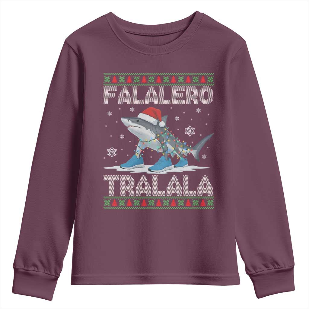 Falalero Tralala Italian Brainrot Meme Christmas Youth Sweatshirt Funny Gen Z Alpha Ugly Xmas Gift TS12 Maroon Print Your Wear