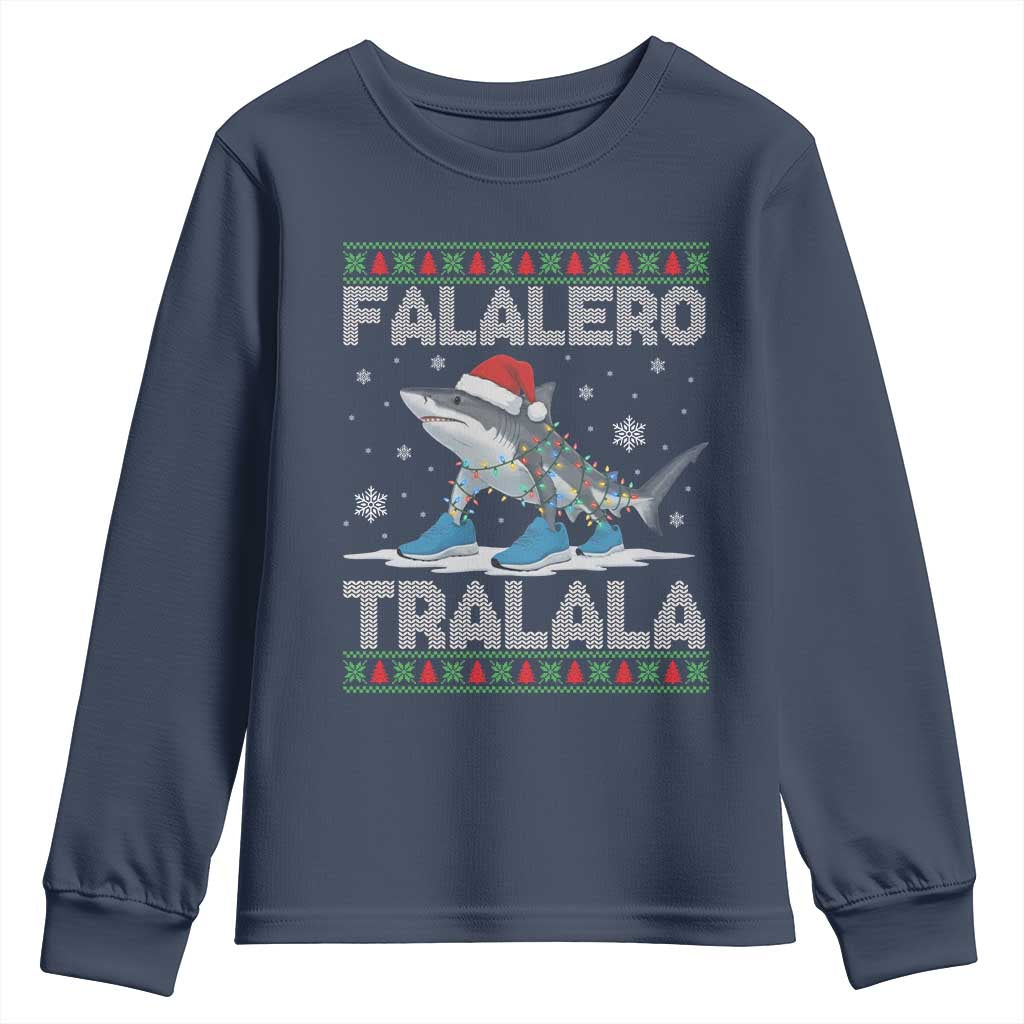 Falalero Tralala Italian Brainrot Meme Christmas Youth Sweatshirt Funny Gen Z Alpha Ugly Xmas Gift TS12 Navy Print Your Wear