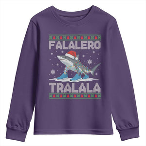Falalero Tralala Italian Brainrot Meme Christmas Youth Sweatshirt Funny Gen Z Alpha Ugly Xmas Gift TS12 Purple Print Your Wear