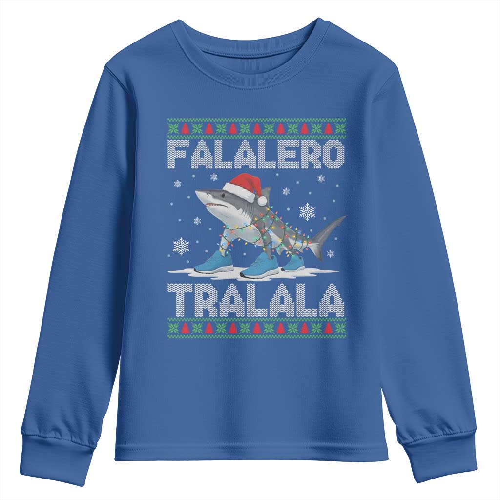 Falalero Tralala Italian Brainrot Meme Christmas Youth Sweatshirt Funny Gen Z Alpha Ugly Xmas Gift TS12 Royal Blue Print Your Wear