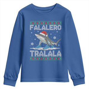 Falalero Tralala Italian Brainrot Meme Christmas Youth Sweatshirt Funny Gen Z Alpha Ugly Xmas Gift TS12 Royal Blue Print Your Wear