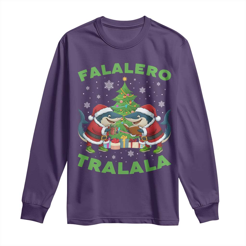 Falalero Tralala Long Sleeve Shirt Funny Italian Brainrot Meme Christmas Gift TS12 Purple Print Your Wear