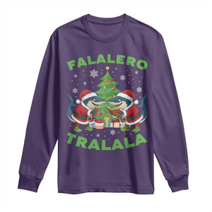 Falalero Tralala Long Sleeve Shirt Funny Italian Brainrot Meme Christmas Gift TS12 Purple Print Your Wear