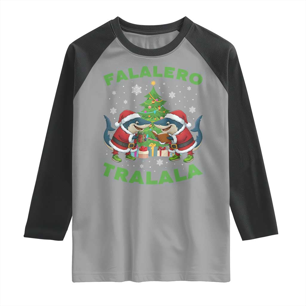 Falalero Tralala Raglan Shirt Funny Italian Brainrot Meme Christmas Gift TS12 Sport Gray Black Print Your Wear