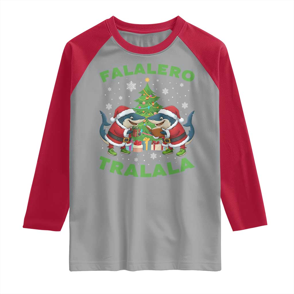 Falalero Tralala Raglan Shirt Funny Italian Brainrot Meme Christmas Gift TS12 Sport Gray Red Print Your Wear