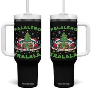 Falalero Tralala Tumbler With Handle Funny Italian Brainrot Meme Christmas Gift TS12 One Size: 40 oz Black Print Your Wear