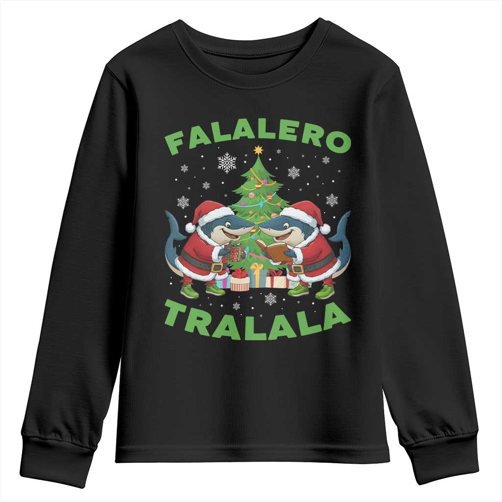 Falalero Tralala Youth Sweatshirt Funny Italian Brainrot Meme Christmas Gift TS12 Black Print Your Wear