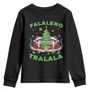 Falalero Tralala Youth Sweatshirt Funny Italian Brainrot Meme Christmas Gift TS12 Black Print Your Wear