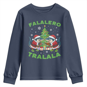 Falalero Tralala Youth Sweatshirt Funny Italian Brainrot Meme Christmas Gift TS12 Navy Print Your Wear