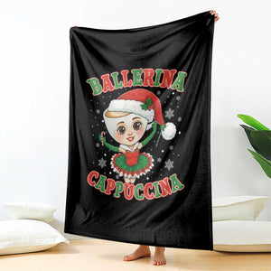 Ballerina Cappuccina Throw Blanket Funny Italian Brainrot Meme Christmas Gift TS12 Print Your Wear