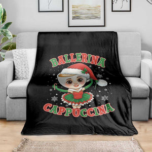 Ballerina Cappuccina Throw Blanket Funny Italian Brainrot Meme Christmas Gift TS12 Print Your Wear