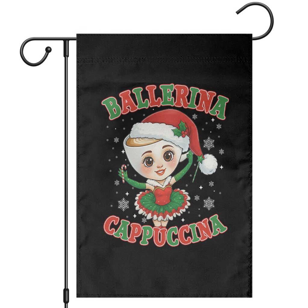Ballerina Cappuccina Garden Flag Funny Italian Brainrot Meme Christmas Gift TS12 Black Print Your Wear