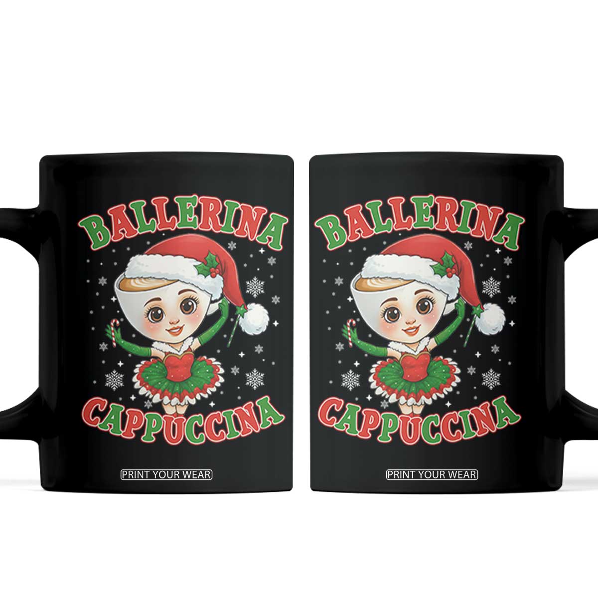 Ballerina Cappuccina Coffee Mug Funny Italian Brainrot Meme Christmas Gift TS12 Black Print Your Wear