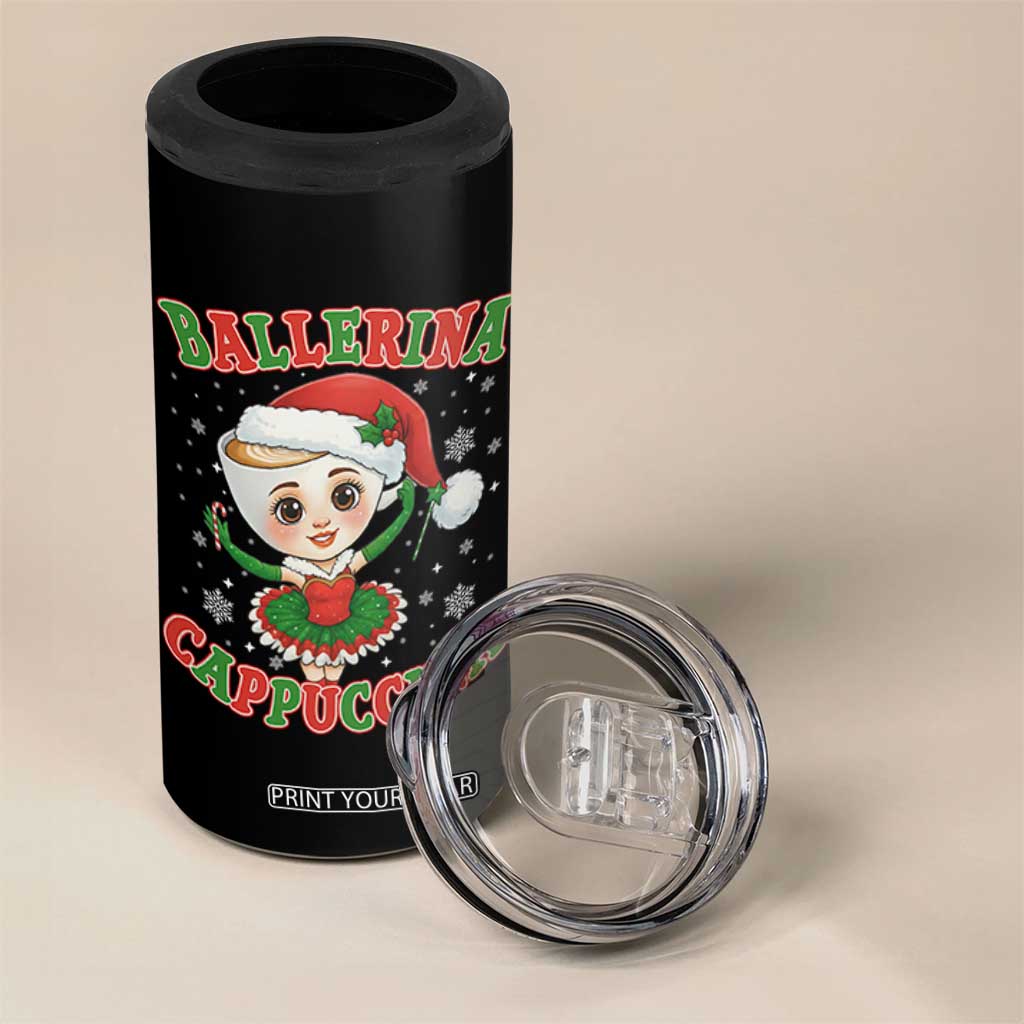 Ballerina Cappuccina 4 in 1 Can Cooler Tumbler Funny Italian Brainrot Meme Christmas Gift TS12 Print Your Wear