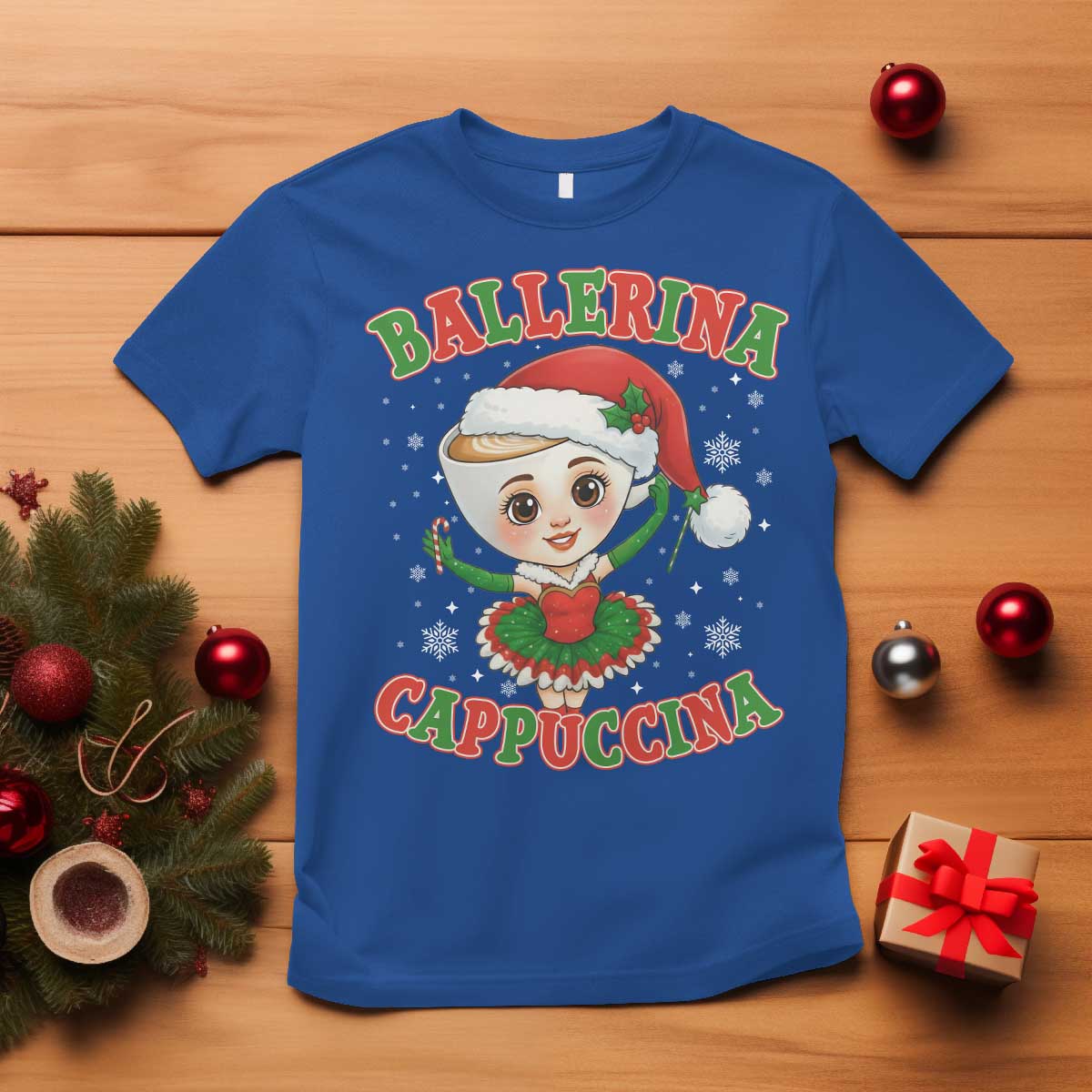 Ballerina Cappuccina T Shirt Funny Italian Brainrot Meme Christmas Gift TS12 Royal Blue Print Your Wear