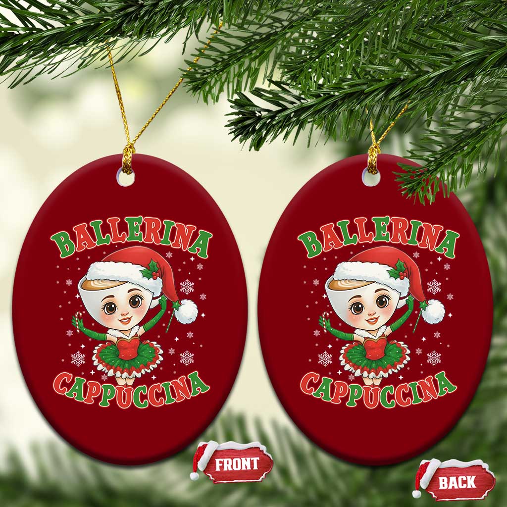 Ballerina Cappuccina Ceramic Ornament Funny Italian Brainrot Meme Christmas Gift TS12 Print Your Wear