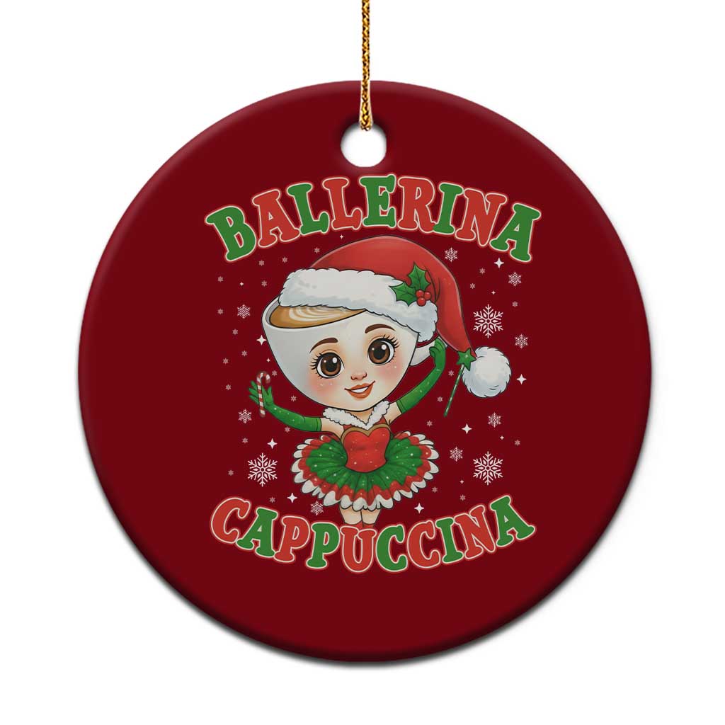 Ballerina Cappuccina Ceramic Ornament Funny Italian Brainrot Meme Christmas Gift TS12 1pc Red Print Your Wear
