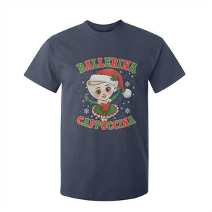 Ballerina Cappuccina T Shirt For Kid Funny Italian Brainrot Meme Christmas Gift TS12 Navy Print Your Wear