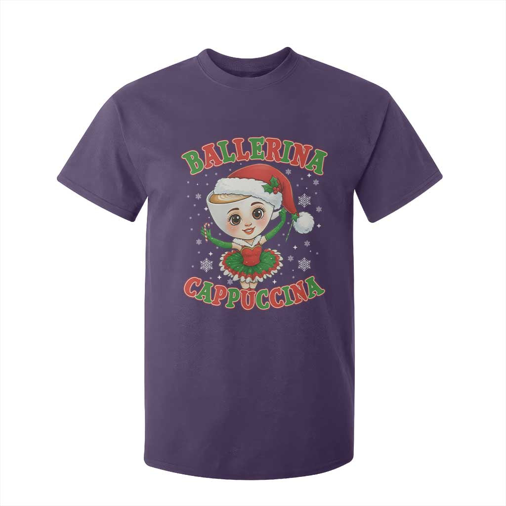 Ballerina Cappuccina T Shirt For Kid Funny Italian Brainrot Meme Christmas Gift TS12 Purple Print Your Wear