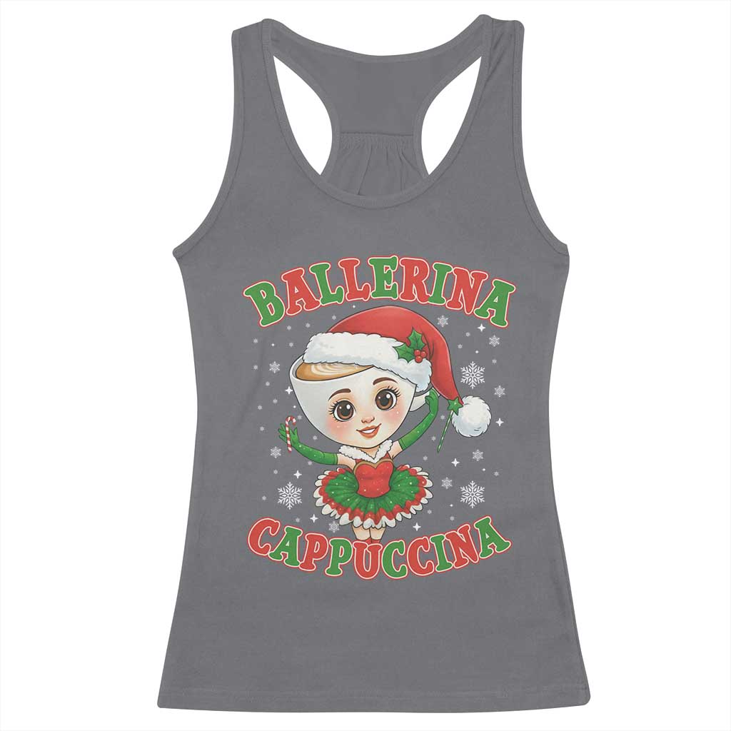 Ballerina Cappuccina Racerback Tank Top Funny Italian Brainrot Meme Christmas Gift TS12 Charcoal Print Your Wear