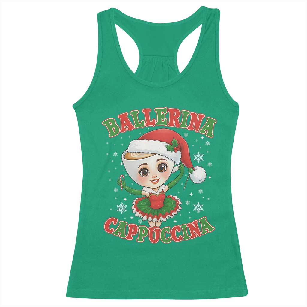 Ballerina Cappuccina Racerback Tank Top Funny Italian Brainrot Meme Christmas Gift TS12 Irish Green Print Your Wear