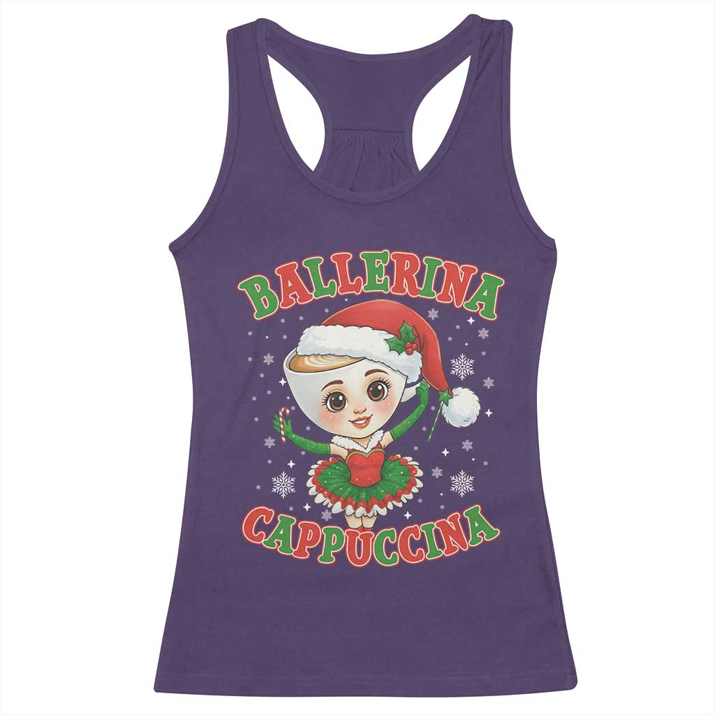 Ballerina Cappuccina Racerback Tank Top Funny Italian Brainrot Meme Christmas Gift TS12 Purple Print Your Wear