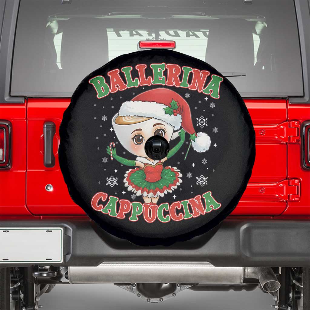 Ballerina Cappuccina Spare Tire Cover Funny Italian Brainrot Meme Christmas Gift TS12 Black Print Your Wear