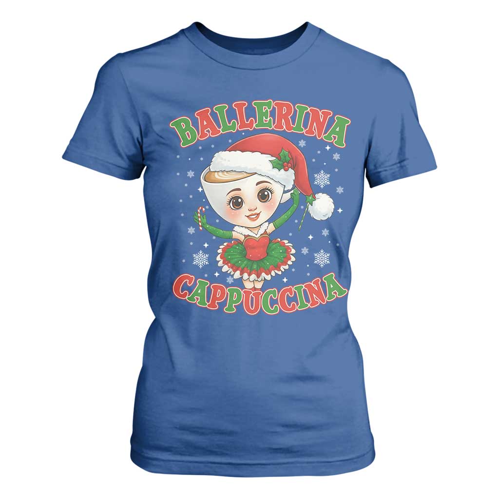 Ballerina Cappuccina T Shirt For Women Funny Italian Brainrot Meme Christmas Gift TS12 Royal Blue Print Your Wear