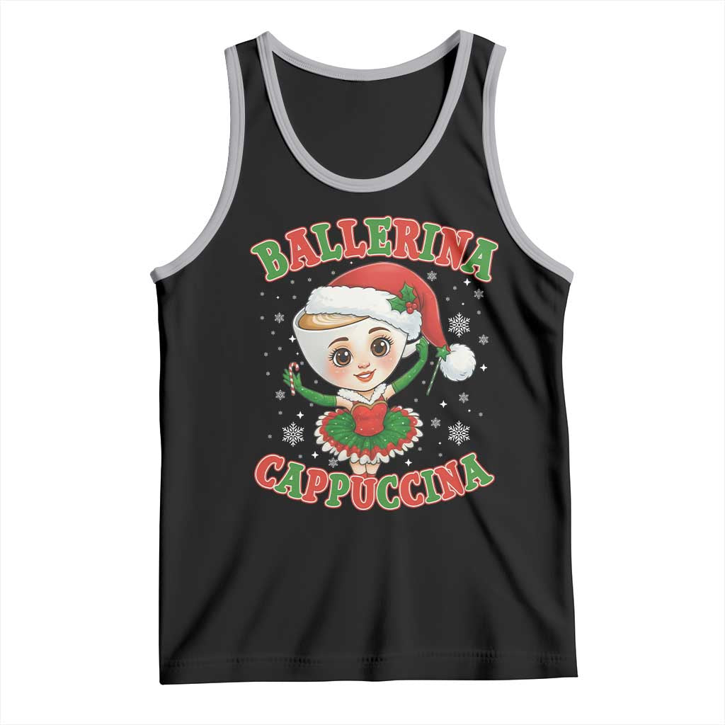 Ballerina Cappuccina Tank Top Funny Italian Brainrot Meme Christmas Gift TS12 Black Athletic Heather Print Your Wear