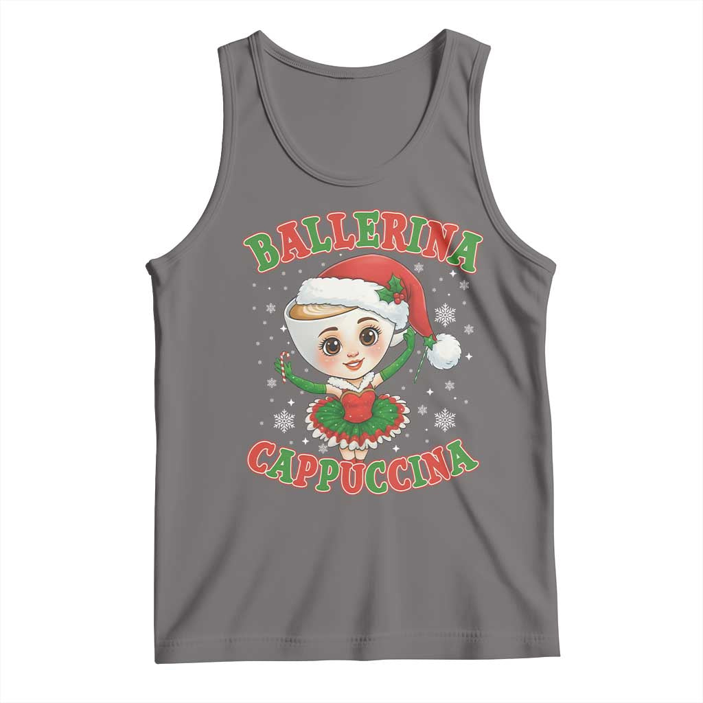 Ballerina Cappuccina Tank Top Funny Italian Brainrot Meme Christmas Gift TS12 Deep Heather Print Your Wear