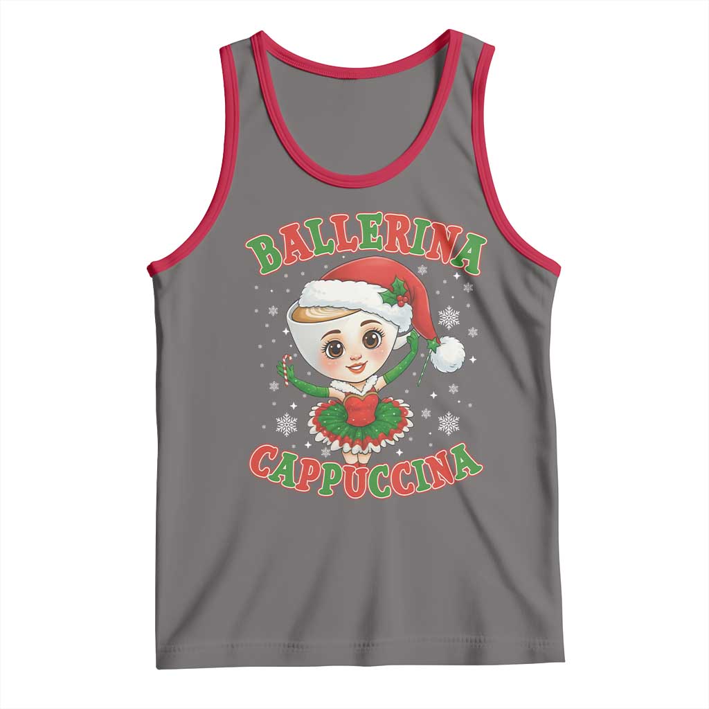 Ballerina Cappuccina Tank Top Funny Italian Brainrot Meme Christmas Gift TS12 Deep Heather Red Print Your Wear