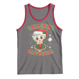Ballerina Cappuccina Tank Top Funny Italian Brainrot Meme Christmas Gift TS12 Deep Heather Red Print Your Wear