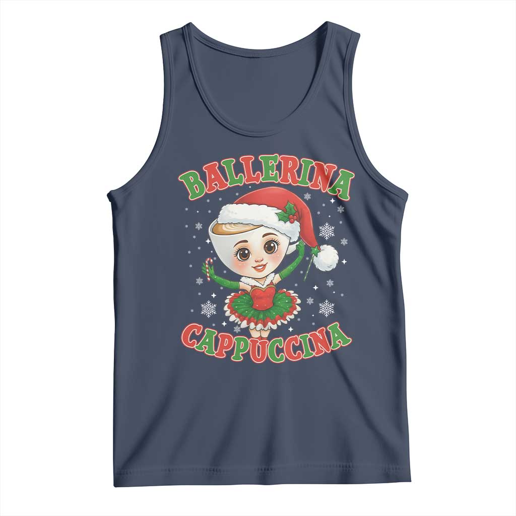 Ballerina Cappuccina Tank Top Funny Italian Brainrot Meme Christmas Gift TS12 Navy Print Your Wear