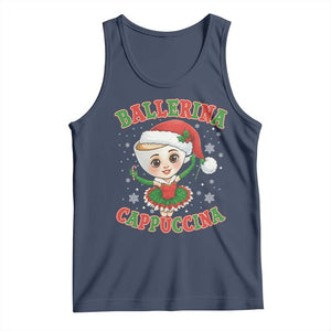 Ballerina Cappuccina Tank Top Funny Italian Brainrot Meme Christmas Gift TS12 Navy Print Your Wear