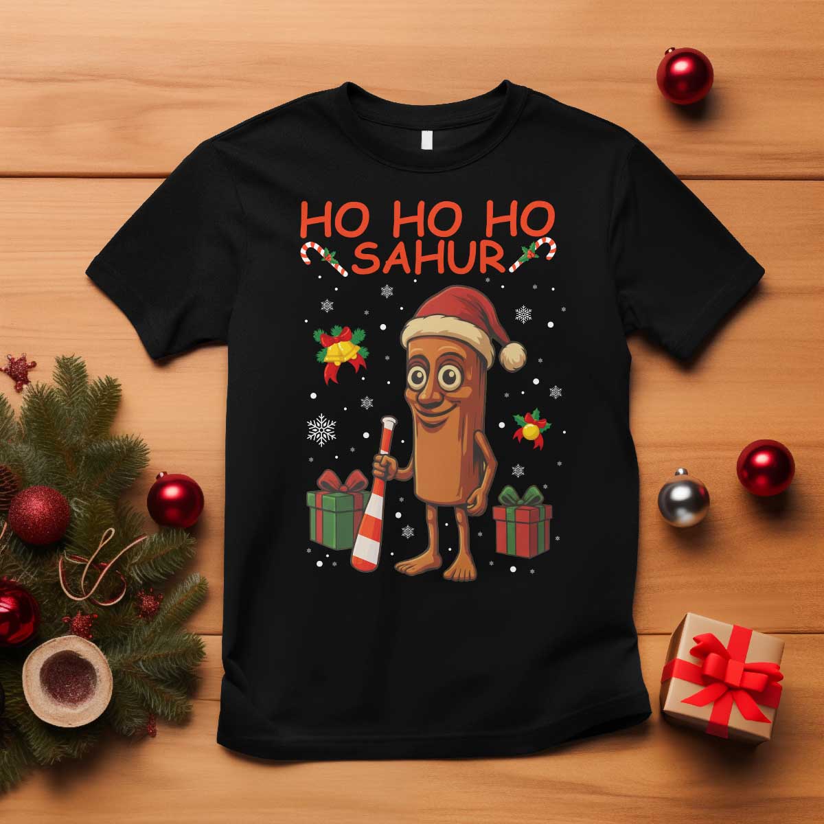 Ho Ho Ho Sahur Italian Brainrot Meme T Shirt Funny Gen Z Alpha Christmas Gift TS12 Black Print Your Wear