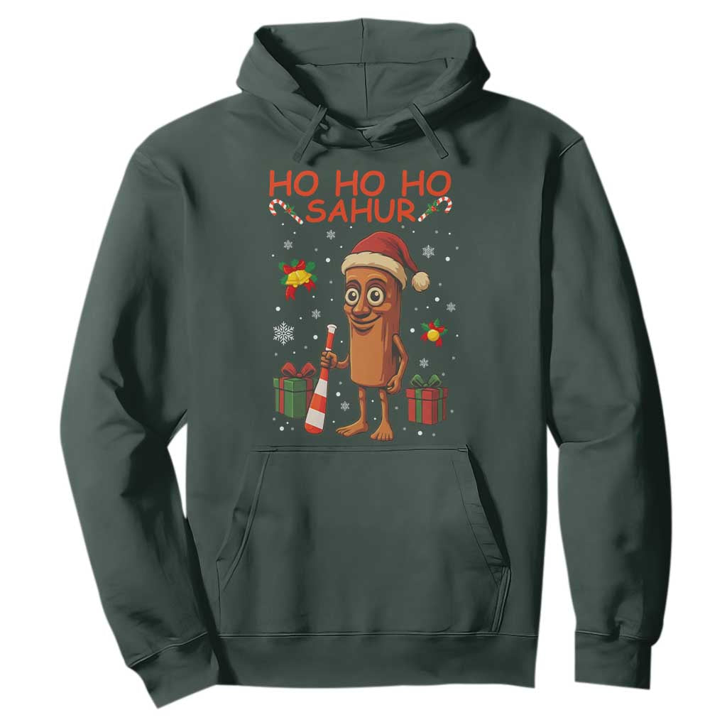 Ho Ho Ho Sahur Italian Brainrot Meme Hoodie Funny Gen Z Alpha Christmas Gift TS12 Dark Forest Green Print Your Wear