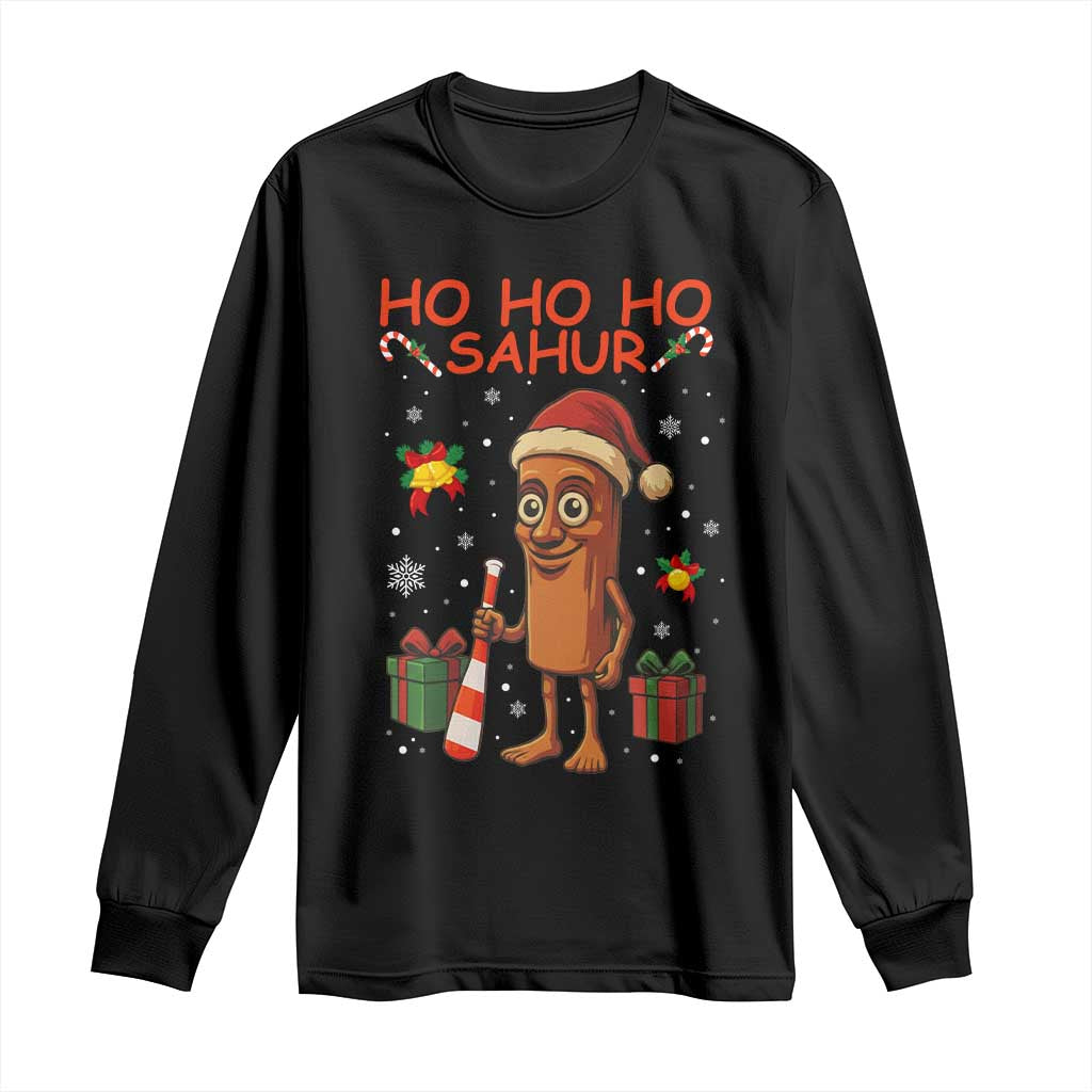 Ho Ho Ho Sahur Italian Brainrot Meme Long Sleeve Shirt Funny Gen Z Alpha Christmas Gift TS12 Black Print Your Wear