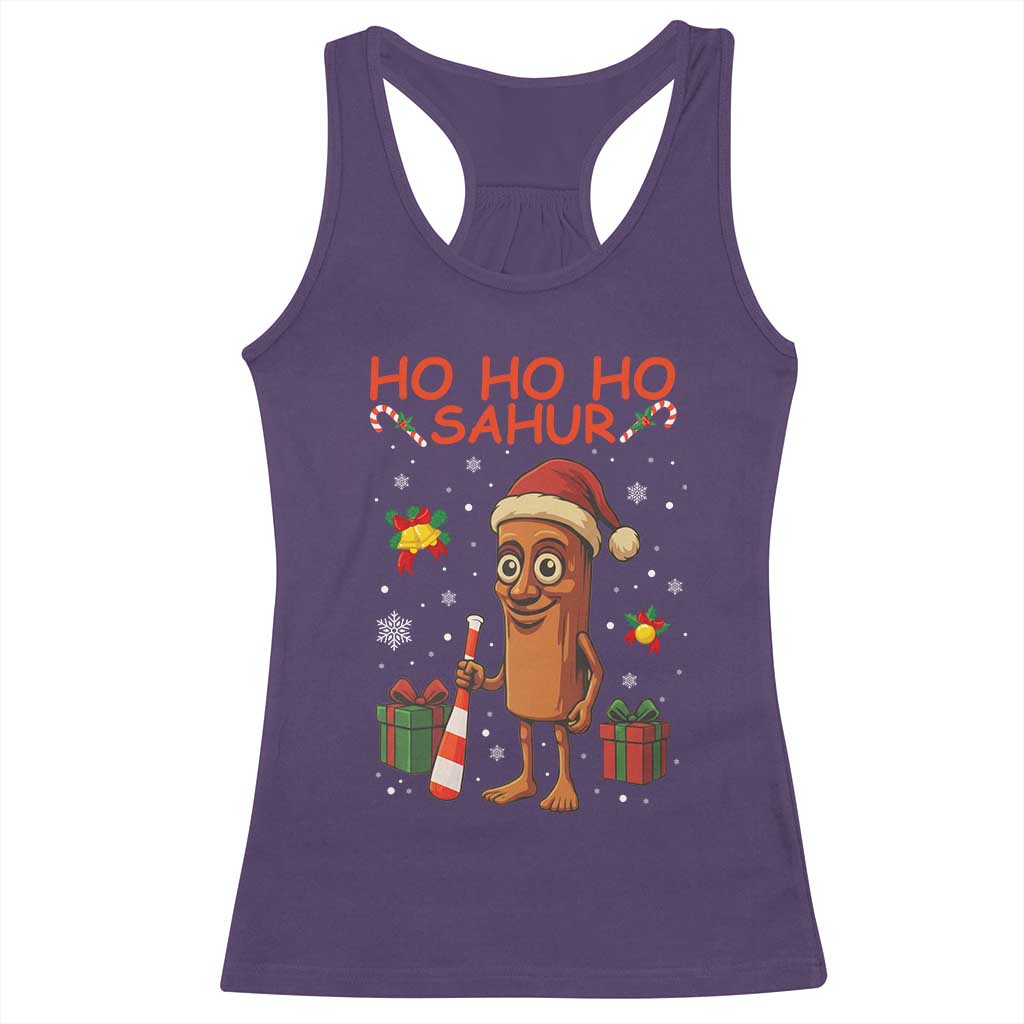 Ho Ho Ho Sahur Italian Brainrot Meme Racerback Tank Top Funny Gen Z Alpha Christmas Gift TS12 Purple Print Your Wear