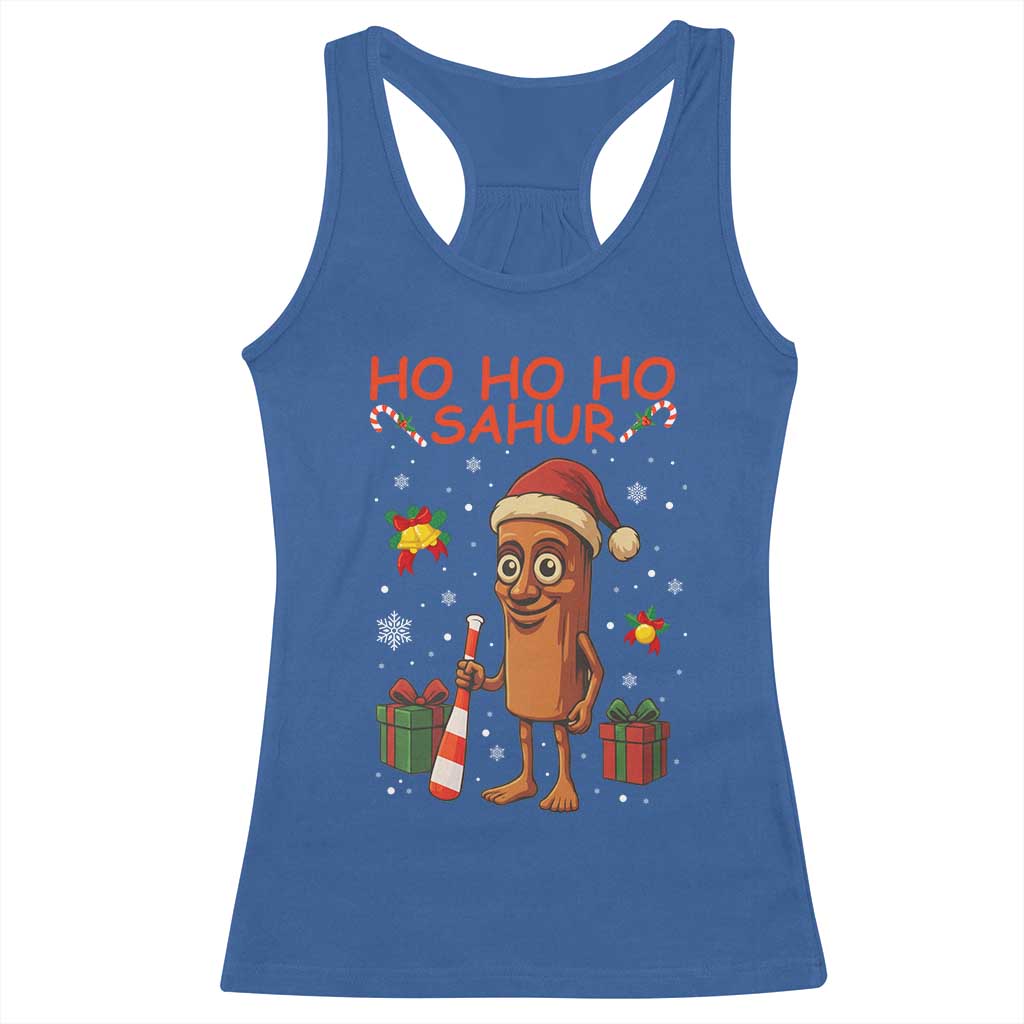 Ho Ho Ho Sahur Italian Brainrot Meme Racerback Tank Top Funny Gen Z Alpha Christmas Gift TS12 Royal Blue Print Your Wear