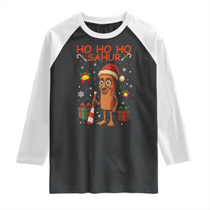 Ho Ho Ho Sahur Italian Brainrot Meme Raglan Shirt Funny Gen Z Alpha Christmas Gift TS12 Black White Print Your Wear