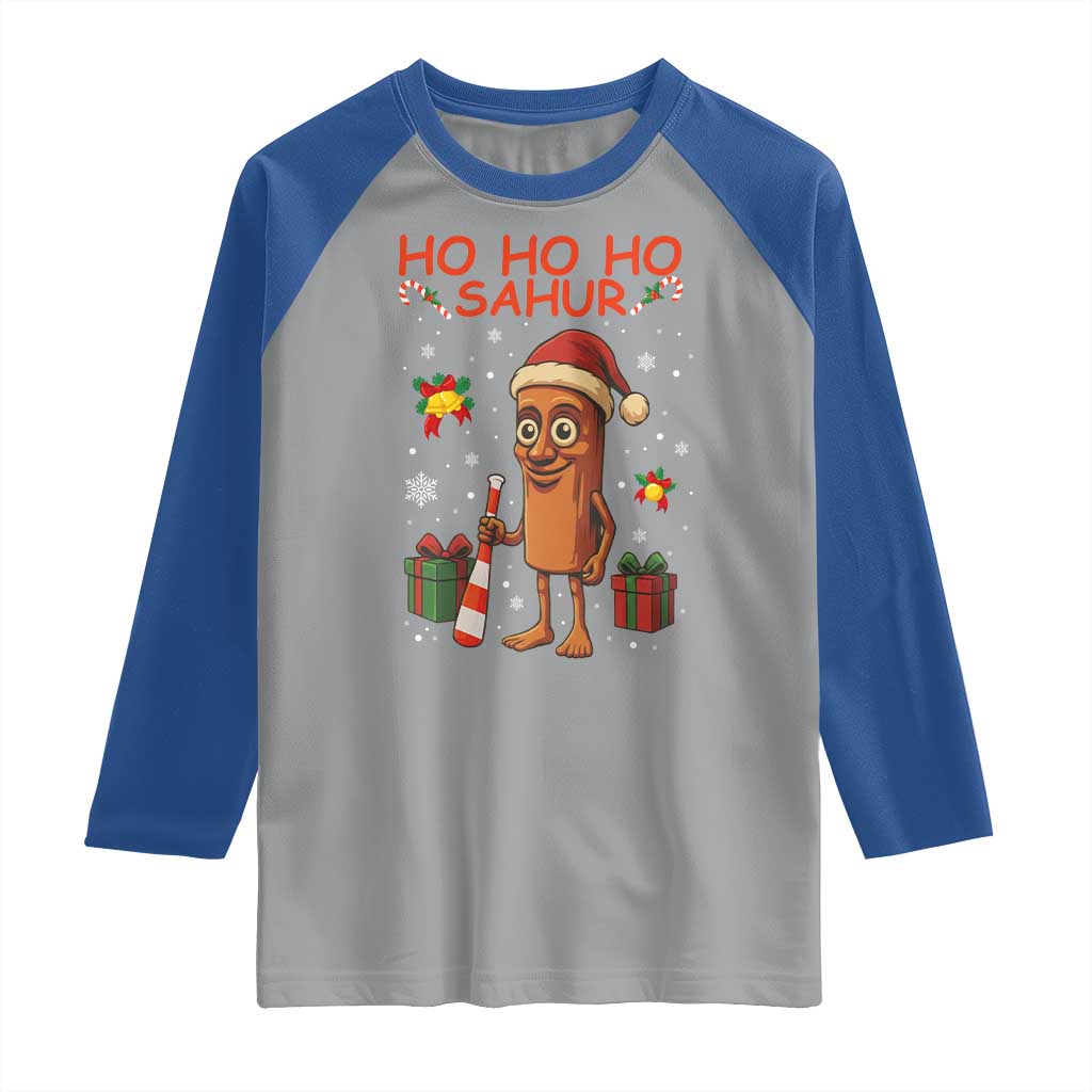 Ho Ho Ho Sahur Italian Brainrot Meme Raglan Shirt Funny Gen Z Alpha Christmas Gift TS12 Sport Gray Royal Print Your Wear