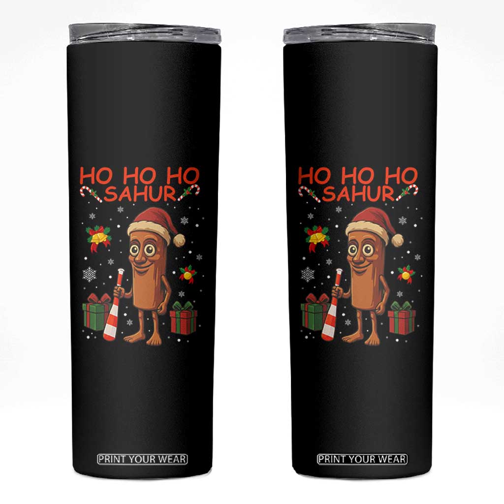 Ho Ho Ho Sahur Italian Brainrot Meme Skinny Tumbler Funny Gen Z Alpha Christmas Gift TS12 Black Print Your Wear